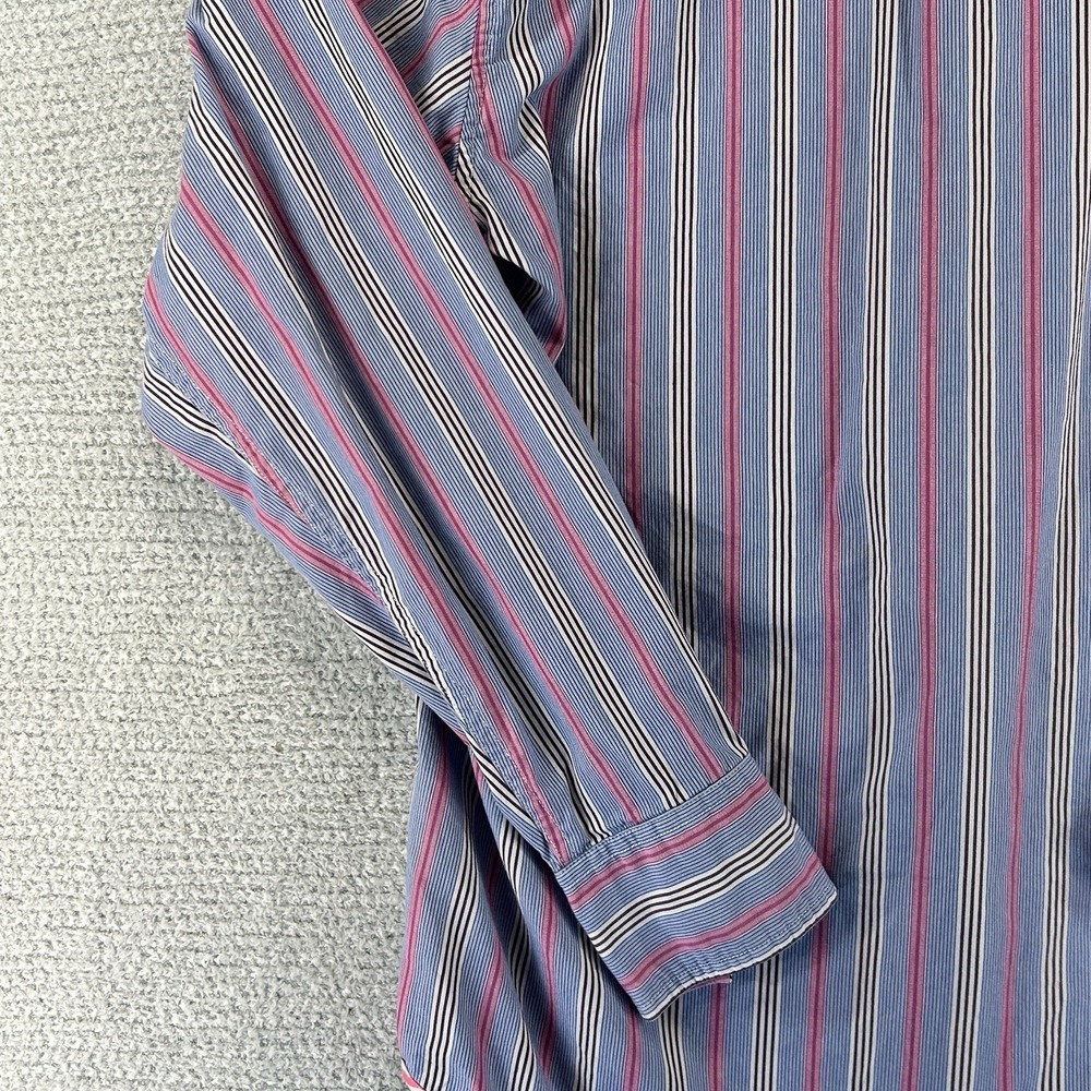 Robert Graham Jeans Button Up Shirt Mens Large Striped Embroidered Diamonds - Picture 8 of 16